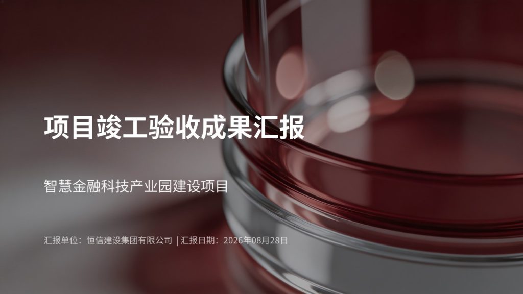 图片[1]-项目竣工验收成果汇报 PPT 模板 酒红浅灰商务竣工答辩幻灯片免费下载