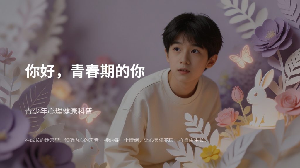 图片[1]-淡紫奶白治愈风青少年心理健康科普 PPT 完整版免费无水印下载
