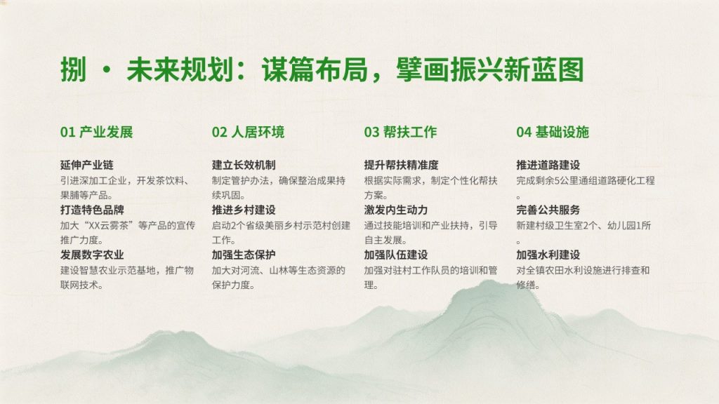 图片[10]-清新国风乡村振兴工作汇报 PPT 模板，政务汇报必备【免费下载】