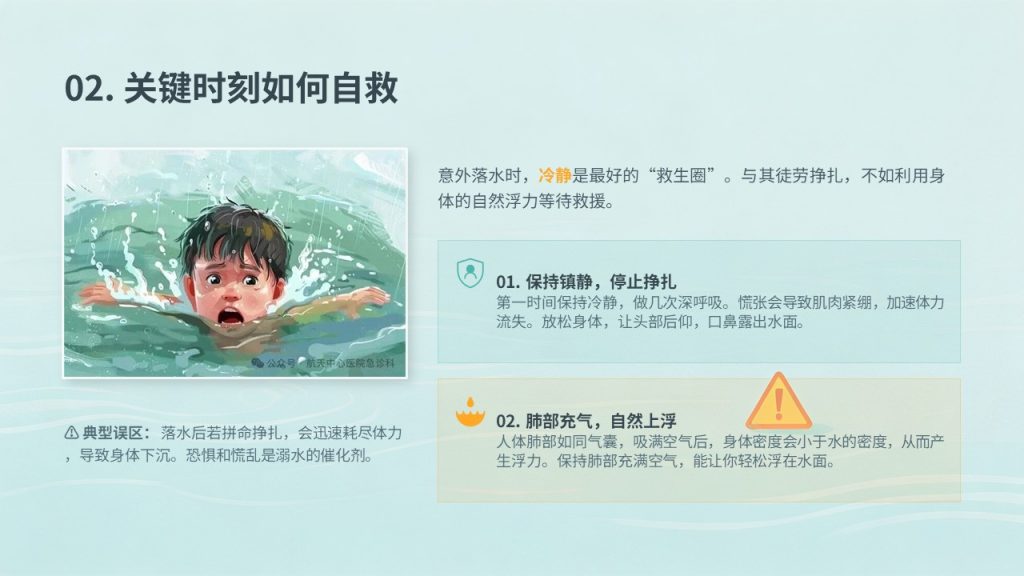 图片[10]-中小学校园防溺水安全教育 PPT 湖蓝橘黄警示风主题班会课件免费下载
