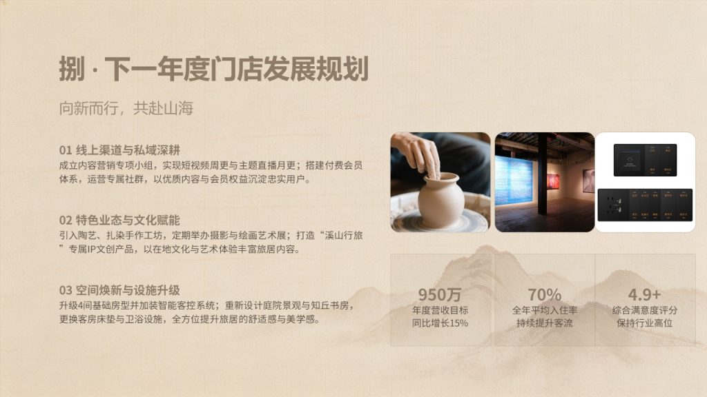 图片[10]-轻奢静谧风酒店民宿运营汇报 PPT 模板，专业复盘必备【免费下载】