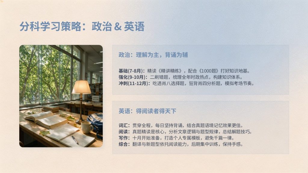 图片[10]-干净励志雾霾蓝浅杏色考研备考经验分享 PPT模板免费下载