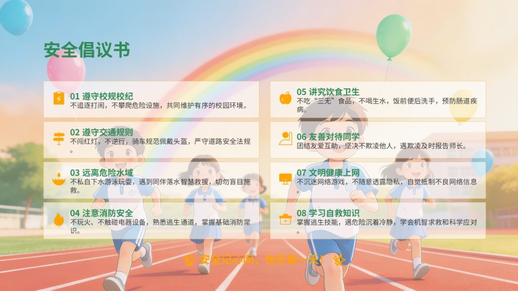 图片[11]-中小学通用校园安全教育阳光童趣版 PPT 模板【免费下载】