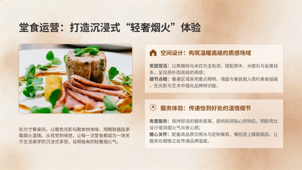 图片[11]-轻奢烟火风餐饮门店经营 PPT 模板 焦糖棕米白门店复盘招商课件【免费下载】