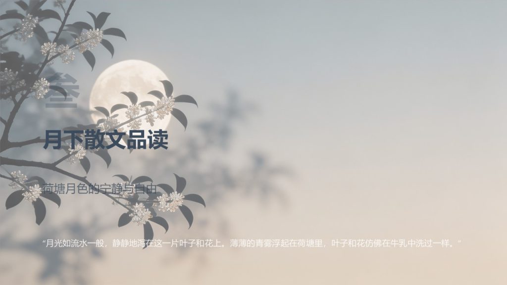 图片[11]-简约文艺中秋节读书分享 PPT 淡雅治愈班级读书会全套模板