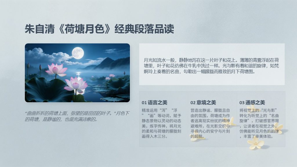 图片[12]-简约文艺中秋节读书分享 PPT 淡雅治愈班级读书会全套模板
