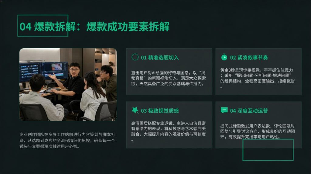 图片[12]-潮流轻商务短视频账号运营复盘 PPT 炭黑薄荷绿数据复盘模板免费下载