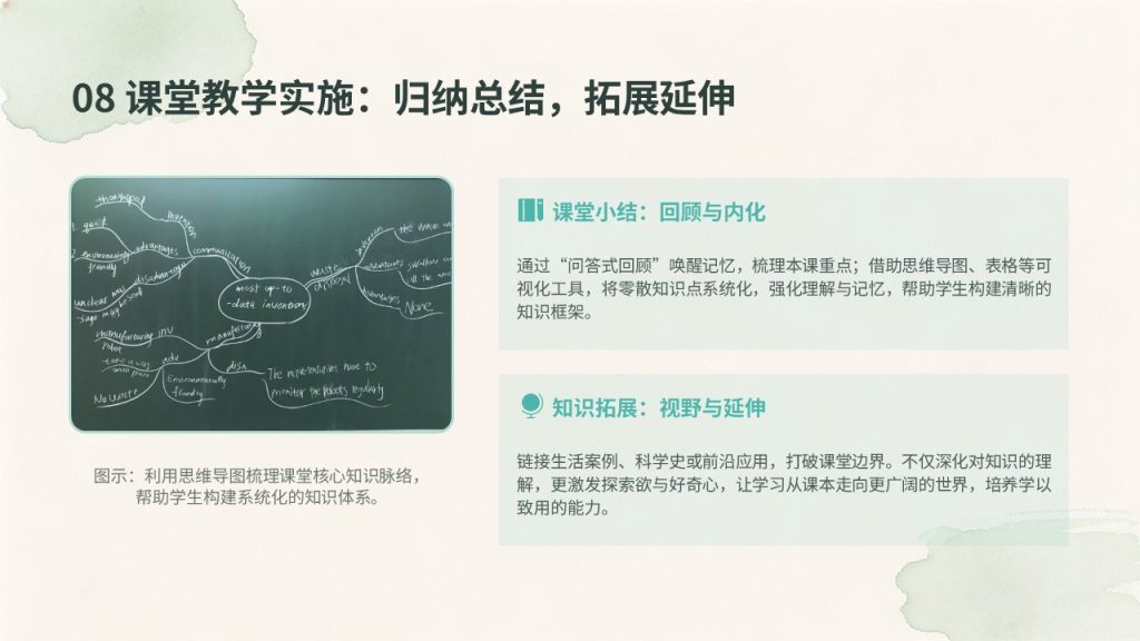 图片[13]-清新薄荷绿中小学公开课教学设计 PPT 简约护眼课堂教学课件免费下载