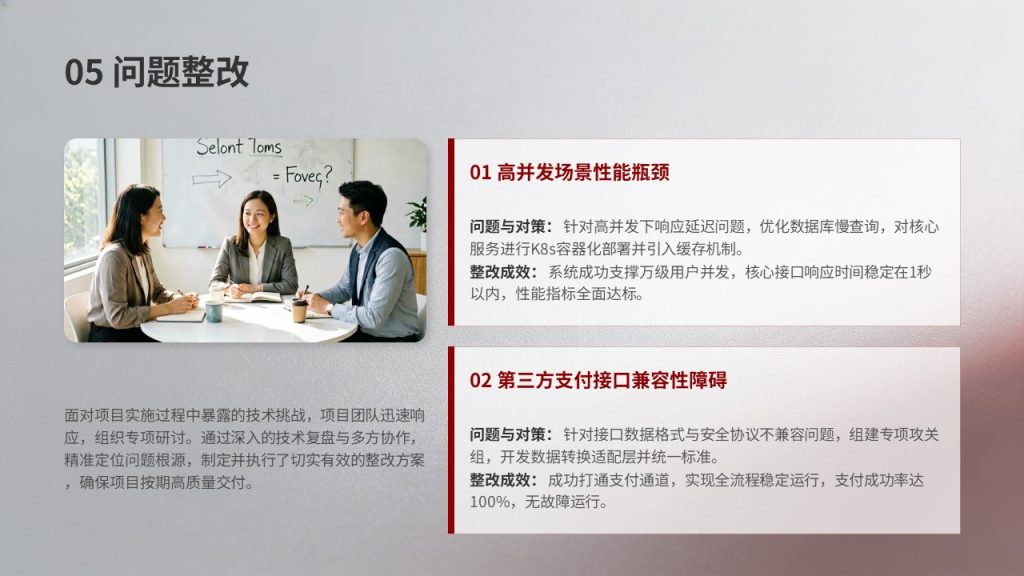 图片[13]-项目竣工验收成果汇报 PPT 模板 酒红浅灰商务竣工答辩幻灯片免费下载