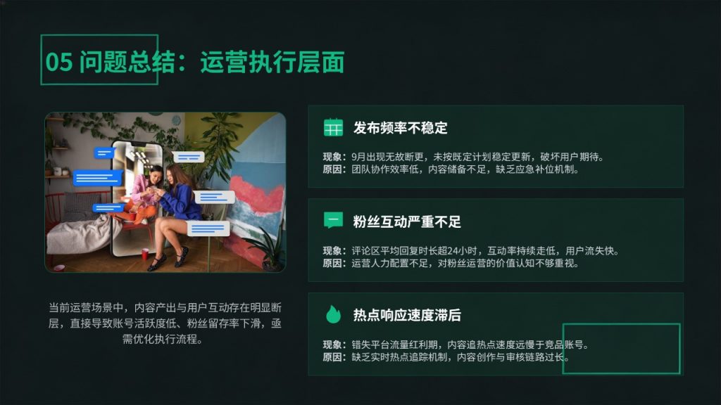 图片[14]-潮流轻商务短视频账号运营复盘 PPT 炭黑薄荷绿数据复盘模板免费下载