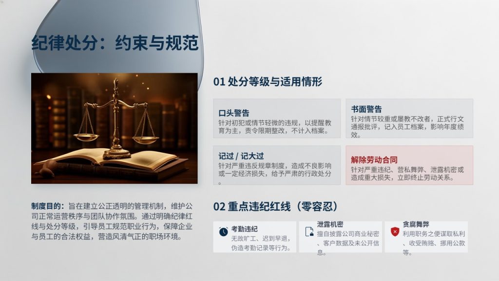 图片[15]-藏青色简约企业规章制度培训 PPT｜新员工入职宣讲课件免费下载