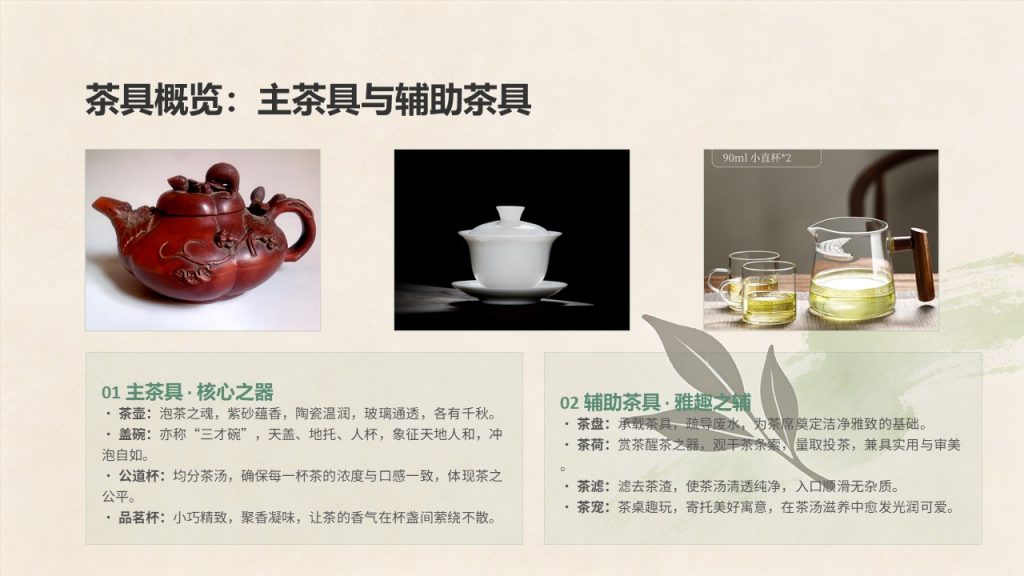 图片[16]-国风淡雅茶文化科普 PPT 模板｜茶绿米杏配色 茶叶分类饮茶礼仪茶具茶俗完整课件免费下载