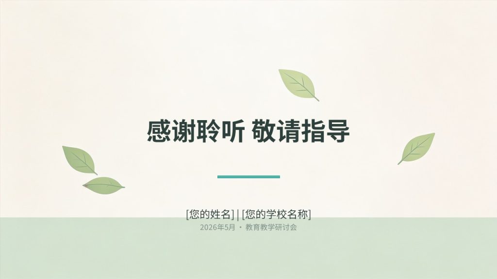 图片[17]-清新薄荷绿中小学公开课教学设计 PPT 简约护眼课堂教学课件免费下载