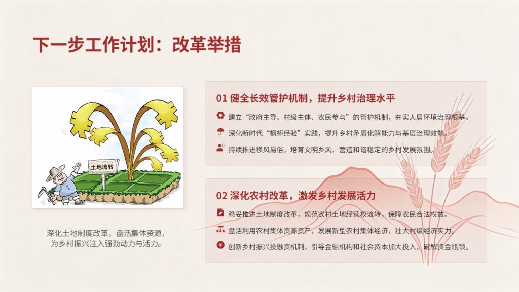 图片[18]-乡村振兴工作专题汇报 PPT 模板 党政简约深红藏青工作汇报课件免费下载
