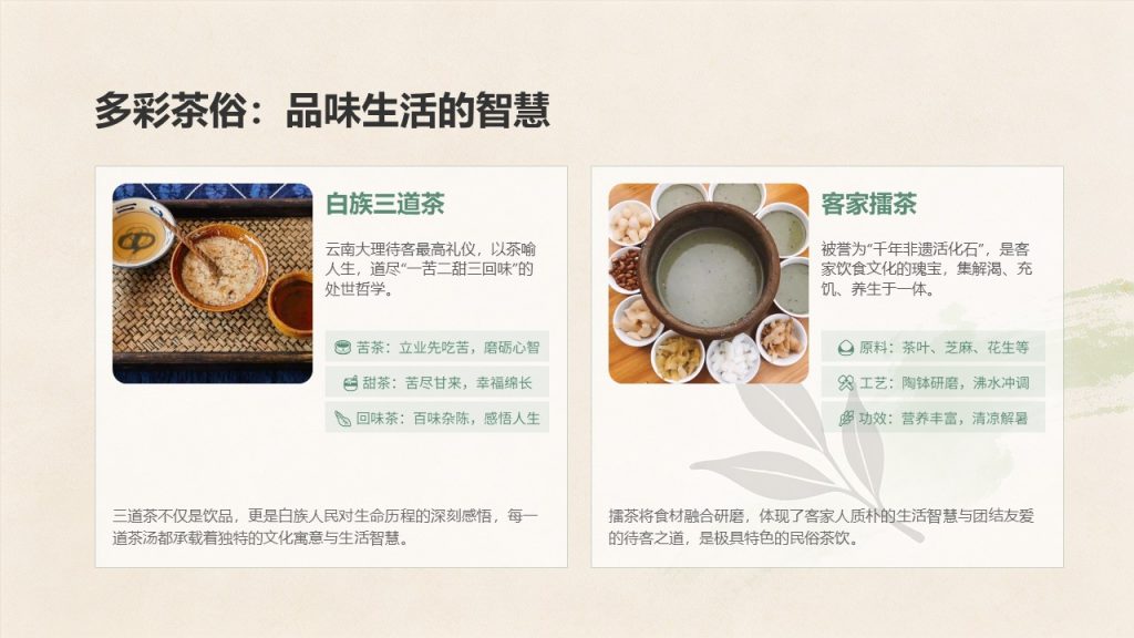 图片[18]-国风淡雅茶文化科普 PPT 模板｜茶绿米杏配色 茶叶分类饮茶礼仪茶具茶俗完整课件免费下载