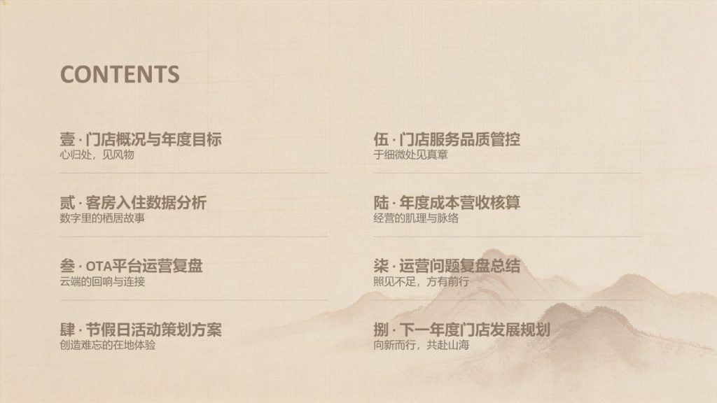 图片[2]-轻奢静谧风酒店民宿运营汇报 PPT 模板，专业复盘必备【免费下载】