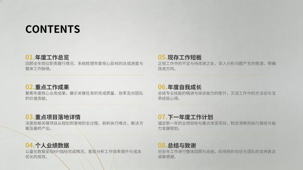 图片[2]-高端极简商务风年终个人述职报告 PPT 模板【免费下载】