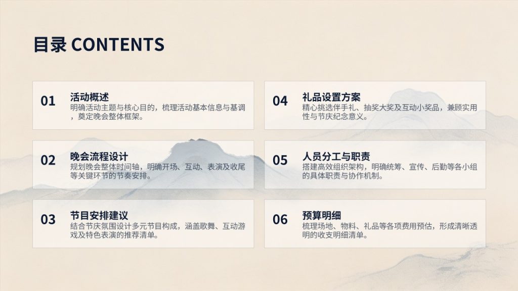 图片[2]-企业中秋晚会活动策划 PPT｜藏青香槟金商务节庆风方案模板免费下载