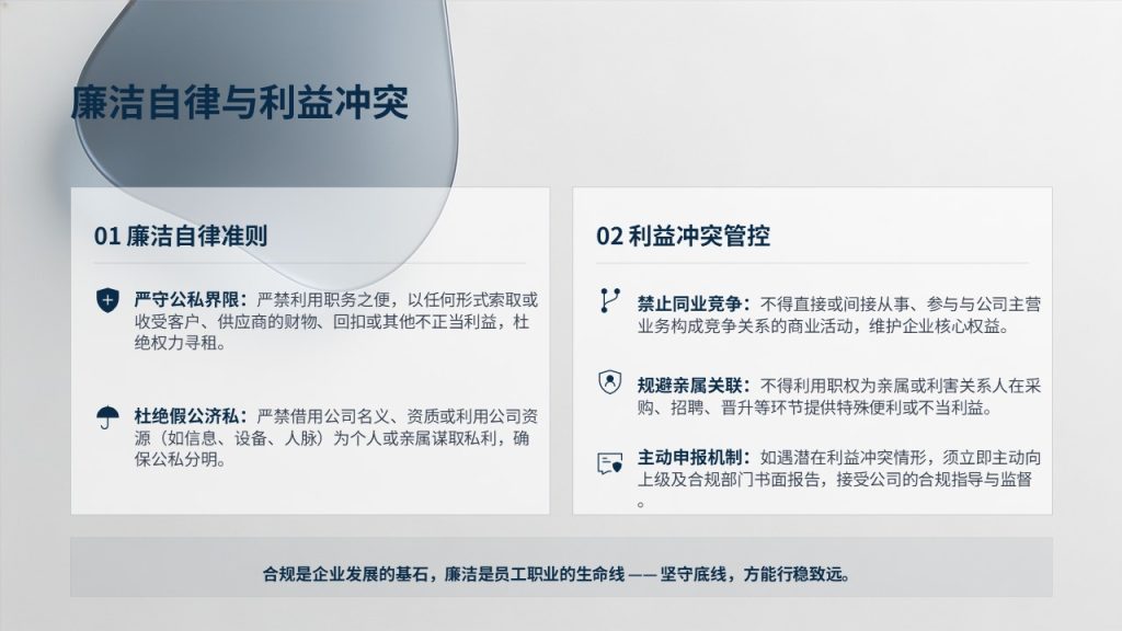 图片[21]-藏青色简约企业规章制度培训 PPT｜新员工入职宣讲课件免费下载