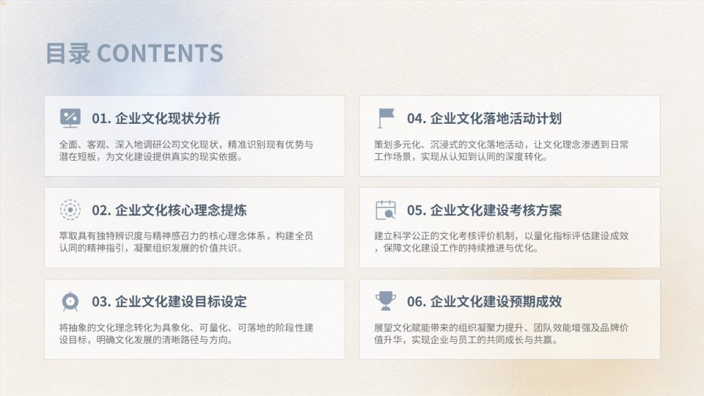图片[3]-轻奢商务风公司企业文化建设实施方案 PPT 模板免费下载