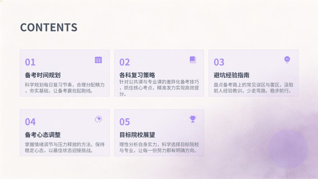 图片[3]-简约薰衣草紫考研备考规划经验分享 PPT 青春励志考研复习全套课件