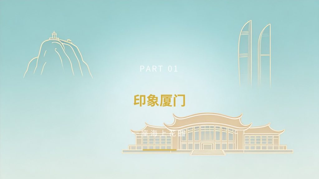 图片[3]-城市文旅推介 PPT 模板 湖蓝暖沙金清新大气 景点美食民俗游玩路线免费下载