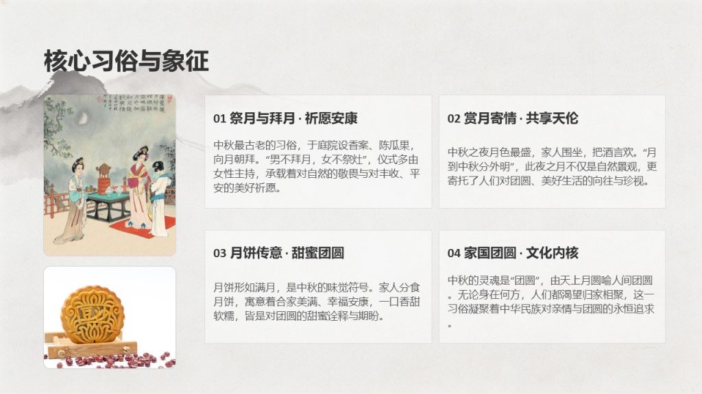 图片[3]-古典水墨风中秋诗词鉴赏 PPT 模板 雅致国风中秋课堂教学课件
