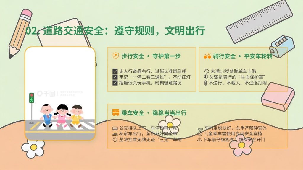 图片[4]-中小学通用校园安全教育阳光童趣版 PPT 模板【免费下载】