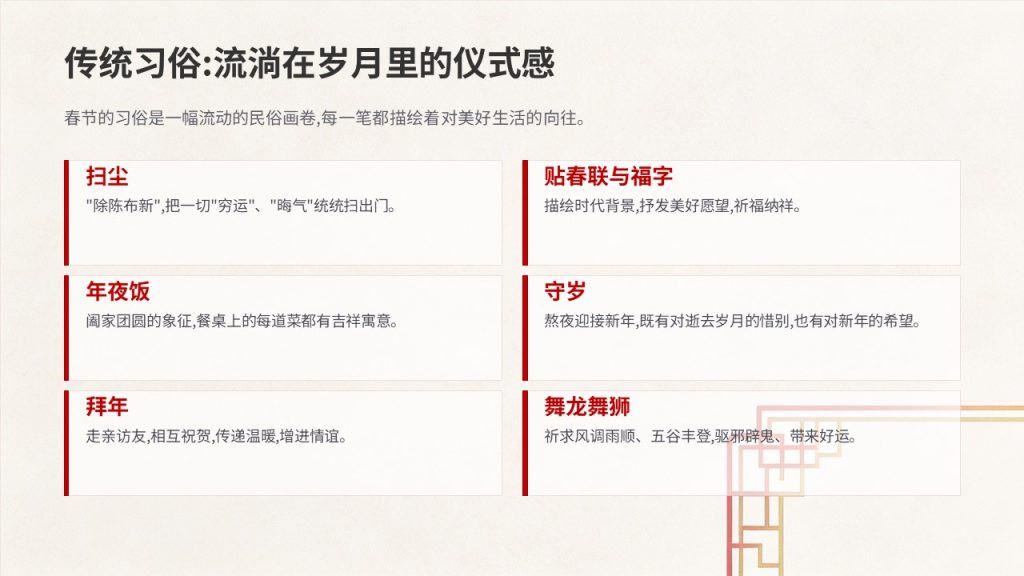 图片[5]-喜庆简约新年主题 PPT 模板 清新国风轻奢中国红暖金配色企业校园通用
