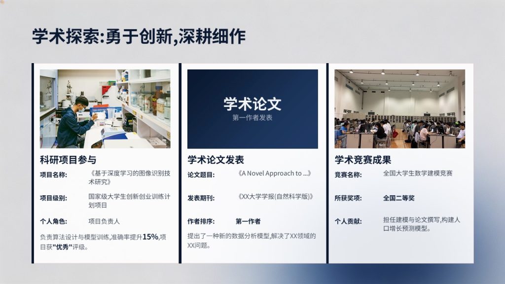 图片[5]-简约沉稳藏蓝学生评优答辩 PPT 高校奖学金优秀干部竞选答辩模板