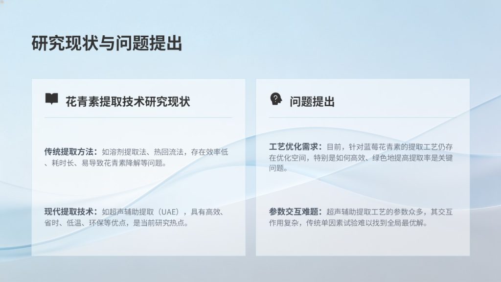 图片[5]-食品科学毕业答辩 PPT 模板 浅蓝学术风 花青素提取工艺【免费下载】