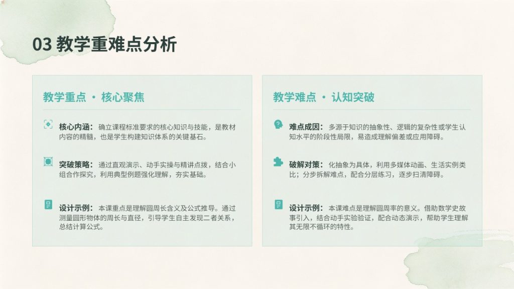 图片[5]-清新薄荷绿中小学公开课教学设计 PPT 简约护眼课堂教学课件免费下载
