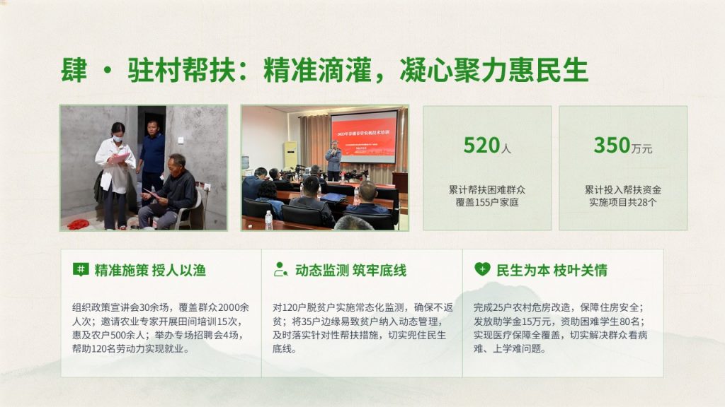 图片[6]-清新国风乡村振兴工作汇报 PPT 模板，政务汇报必备【免费下载】