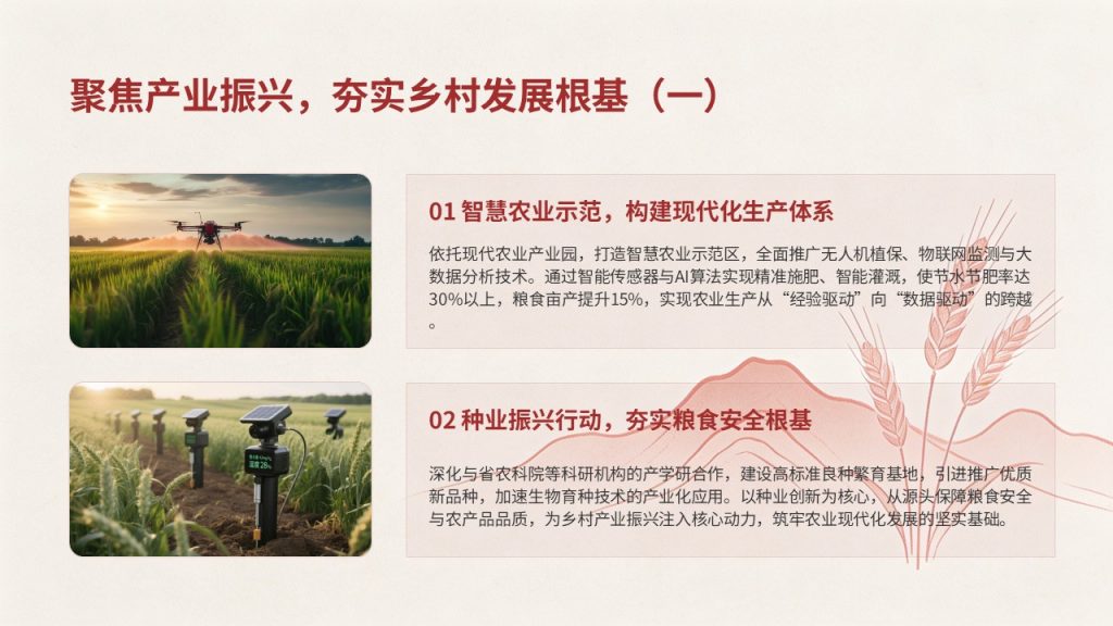 图片[6]-乡村振兴工作专题汇报 PPT 模板 党政简约深红藏青工作汇报课件免费下载