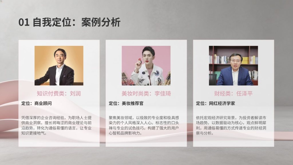 图片[6]-自媒体个人 IP 打造规划 PPT 模板｜现代轻商务石墨灰蔷薇粉 IP 定位方案