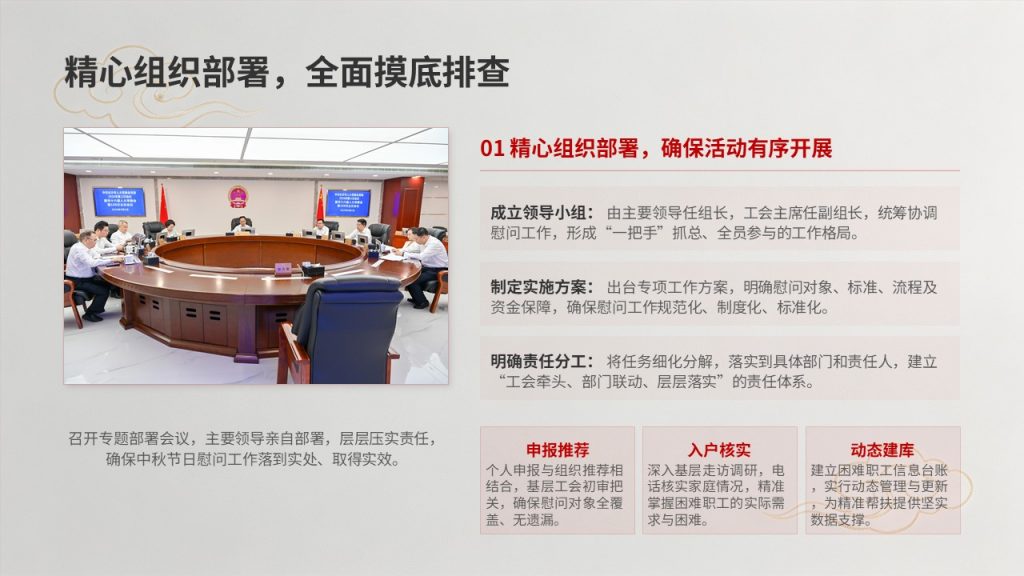 图片[6]-工会中秋节日慰问工作汇报 PPT 中式政务风单位中秋暖心工作总结模板