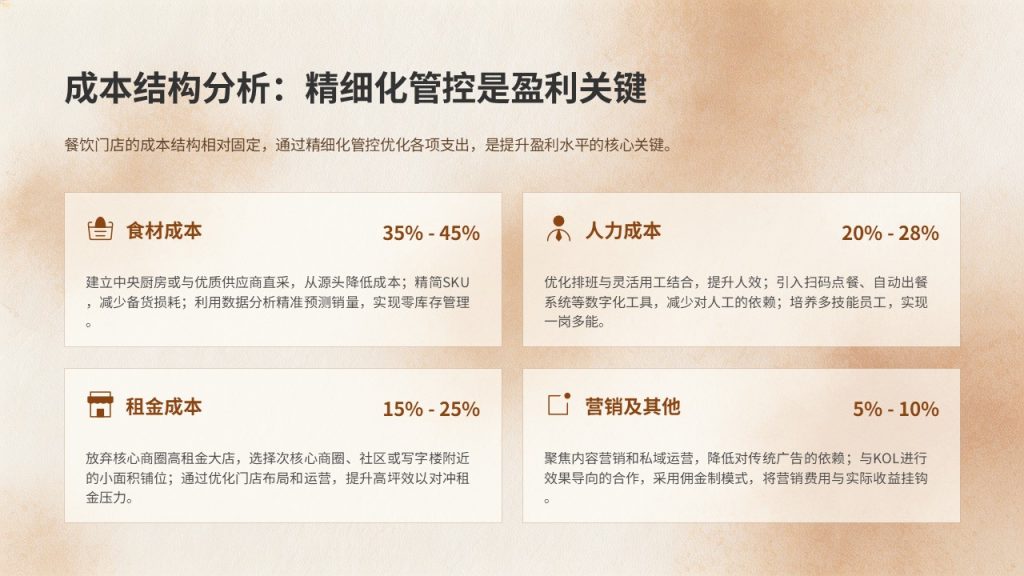 图片[8]-轻奢烟火风餐饮门店经营 PPT 模板 焦糖棕米白门店复盘招商课件【免费下载】