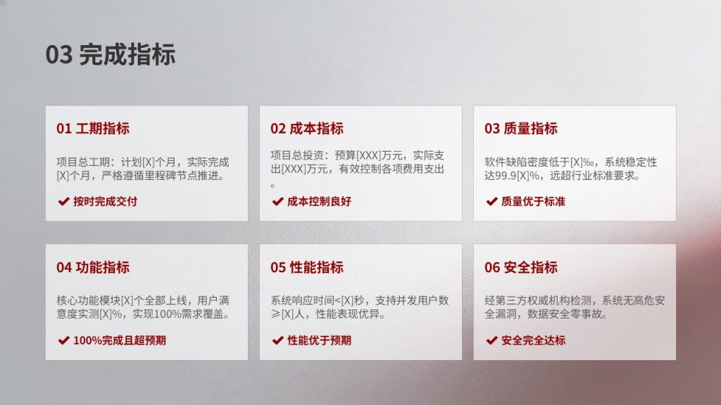 图片[8]-项目竣工验收成果汇报 PPT 模板 酒红浅灰商务竣工答辩幻灯片免费下载