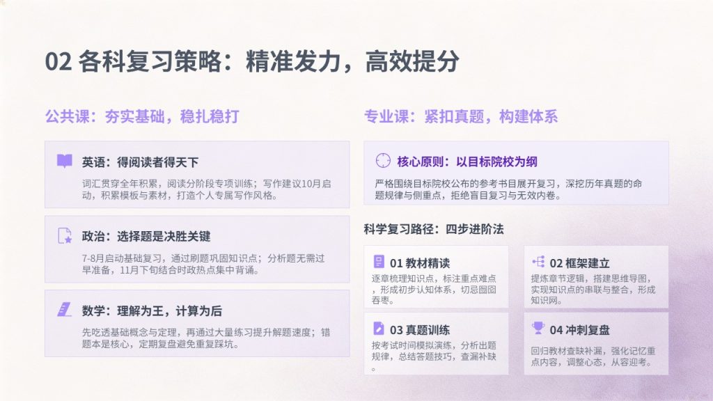 图片[8]-简约薰衣草紫考研备考规划经验分享 PPT 青春励志考研复习全套课件