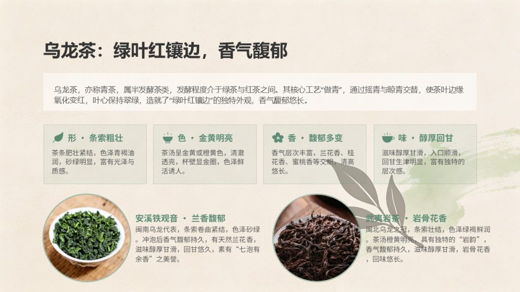 图片[8]-国风淡雅茶文化科普 PPT 模板｜茶绿米杏配色 茶叶分类饮茶礼仪茶具茶俗完整课件免费下载