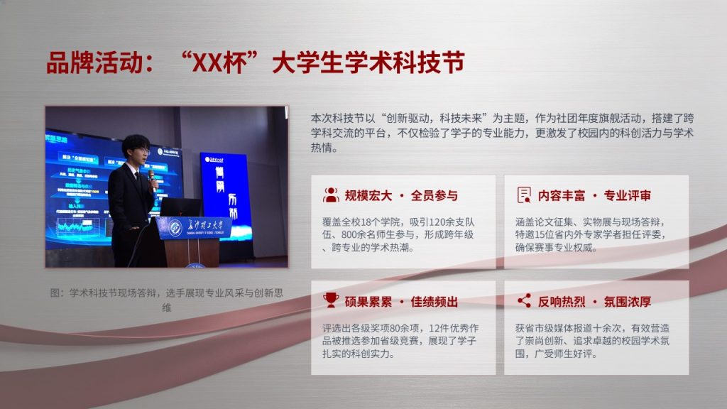 图片[8]-酒红浅银灰校园正式风社团换届述职报告 PPT 完整版免费下载