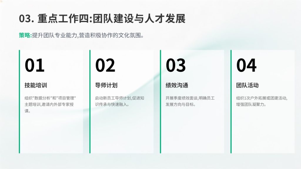 图片[9]-蓝绿色季度部门规划 PPT 模板免费下载 简约活力商务工作计划汇报