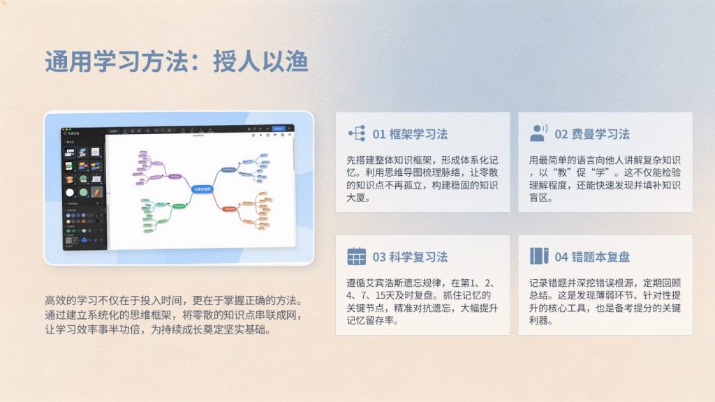 图片[11]-干净励志雾霾蓝浅杏色考研备考经验分享 PPT模板免费下载