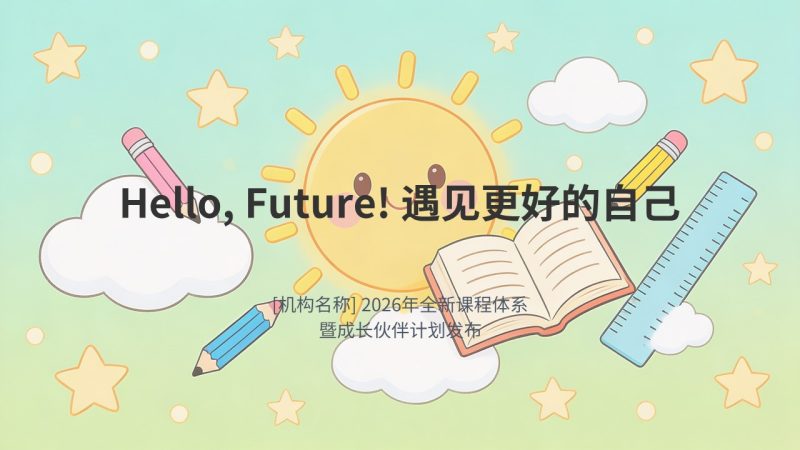 清新活力校园风教培PPT 浅青奶油黄招生宣讲课件【免费下载】-优素材