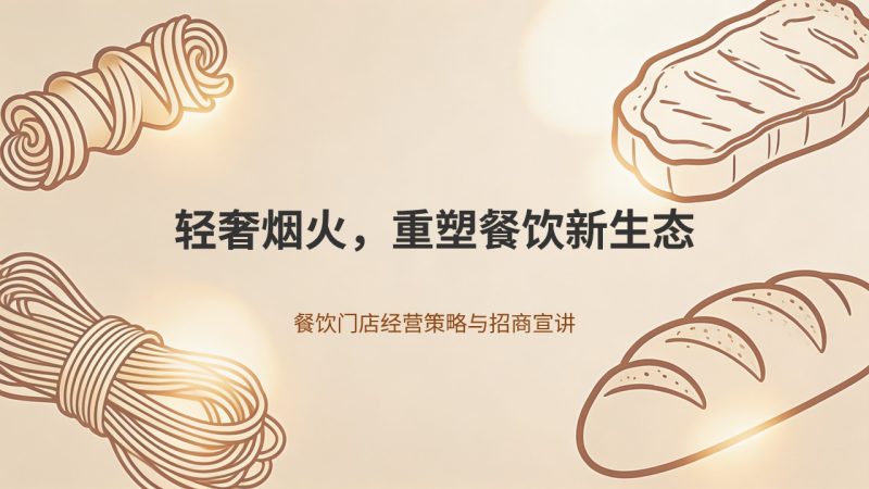 轻奢烟火风餐饮门店经营 PPT 模板 焦糖棕米白门店复盘招商课件【免费下载】-优素材