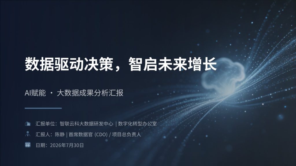 灰蓝色大数据分析汇报商用科技路演数据成果演示模板免费下载-优素材