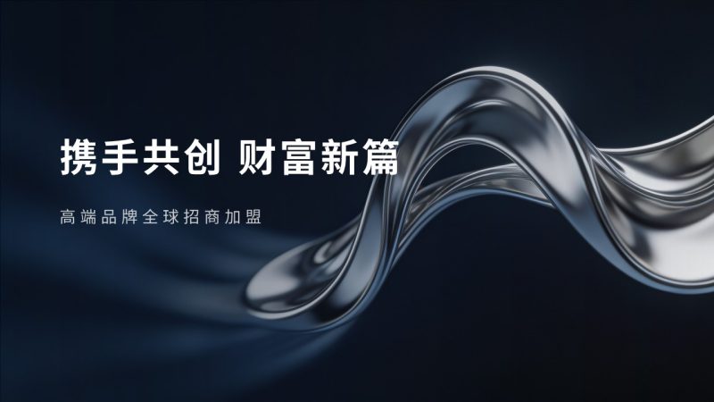 高端轻奢招商加盟 PPT 模板 深黑蓝银色商务企业招商宣讲模板-优素材