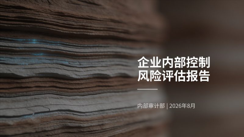 企业内部控制风险评估报告 PPT 稳重商务内审汇报模板-优素材