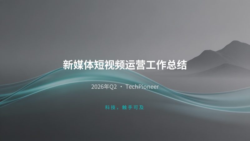 新媒体短视频运营工作总结 PPT 模板 极简互联网商务风格【免费下载】-优素材