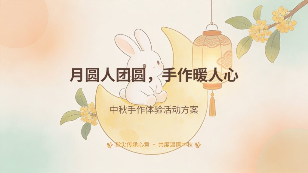 温暖治愈风中秋手作活动方案 PPT 社团社区中秋手工活动模板-优素材